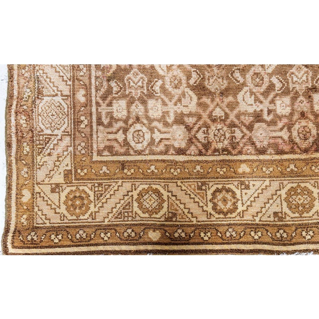 Textile Doris Leslie Blau Antique Malayer Allover Warm Tan Runner In - c. 1920 For Sale - Image 7 of 9