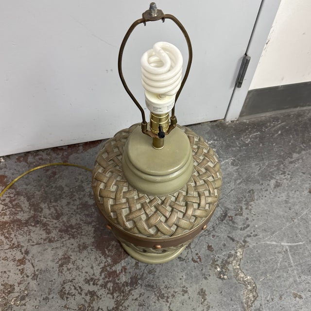 Lamps Forever, Sun Valley Green Lattice Urn Style Table Lamp For Sale - Image 9 of 12