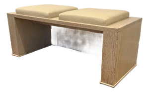 Bench With Woven Leather Cushions