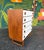 Really unique and well-made mid century Stanley tallboy here. Walnut case, white drawer fronts, brass spade pulls, and...