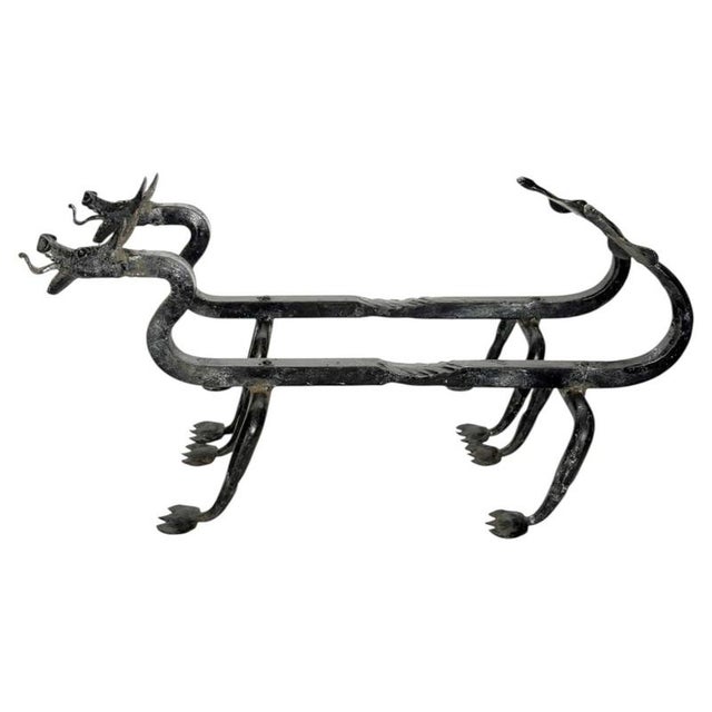 Cast Iron Andirons from Edouard Schenck, France, 1950s, Set of 2 For Sale - Image 12 of 12
