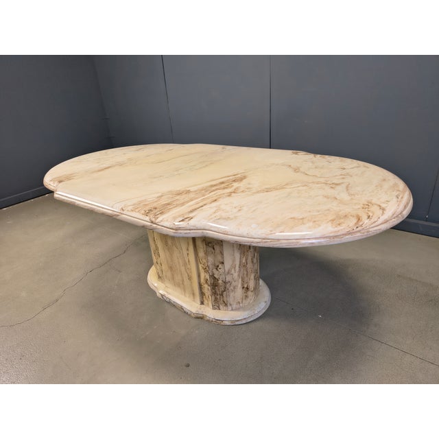 Vintage Oval Marble Dining Table, 1970s For Sale - Image 9 of 10