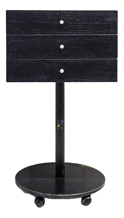Bedside Table in Wood and Painted Iron with Marble Details, 1980s