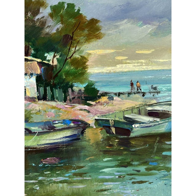 Green Oil Painting Lonely House on the Shore Yuriy Suprunchuk For Sale - Image 8 of 11