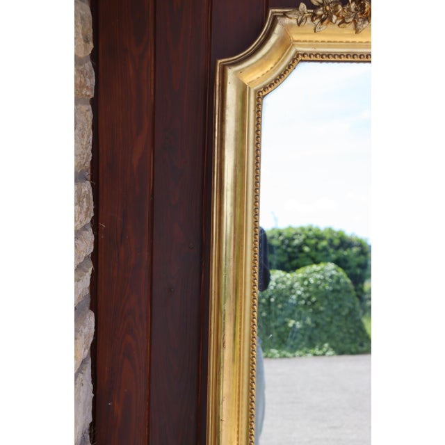 Large Louis XV Style Gilded Mirror, 1900 For Sale - Image 4 of 11