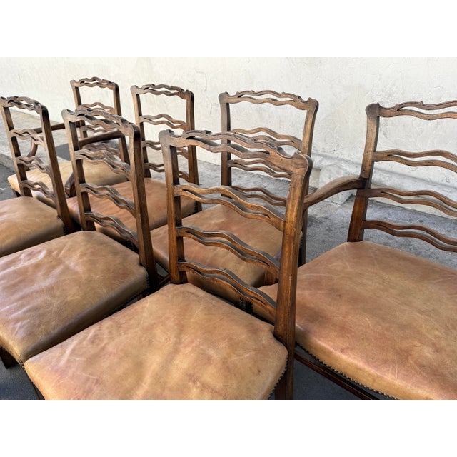Antique Chippendale Ladderback Dining Room Chairs, Set of Eight For Sale - Image 12 of 12