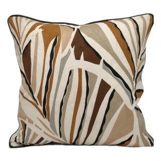 Étamine Paris Pleine Songe Embroidered Pillow Cover in Montarde For Sale