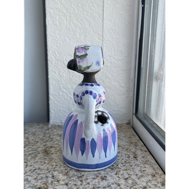 Folk Art Mid Century Sweden Deco Helsingborg Decorative Black Girl Bud Vase For Sale - Image 4 of 8