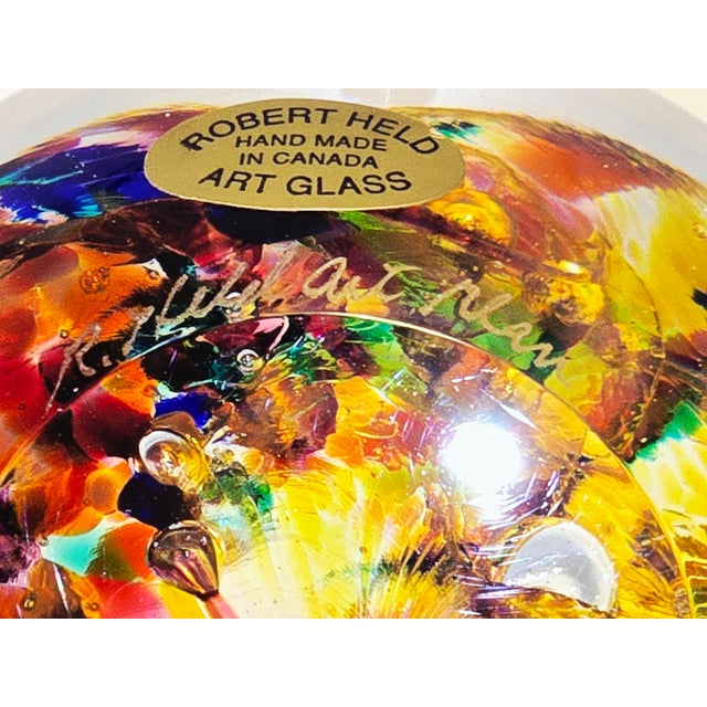 Mid 20th Century Vibrant Signed Robert Held Art Glass Paperweight – Canada For Sale - Image 11 of 11