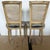 Wood Early 20th Century Antique Side Table Chairs. Crushed Velvet, Champagne Color - Set of 2 For Sale - Image 7 of 11