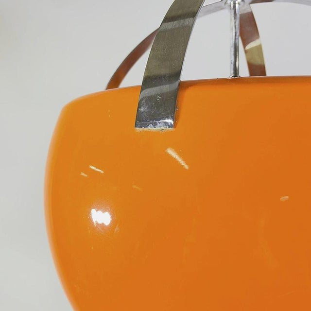 Space Age FHD00480-1 Spherical Orange Chandelier with Chrome Accents, 1970s For Sale - Image 5 of 18