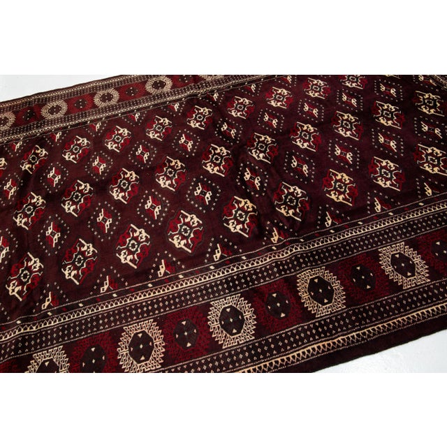 1960s Persian Turman Burgundy Wool Rug With Allover Design For Sale In New York - Image 6 of 7