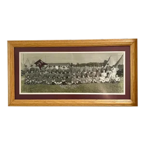 1932 Vintage "Yard Long" Military Camp Photo, Framed