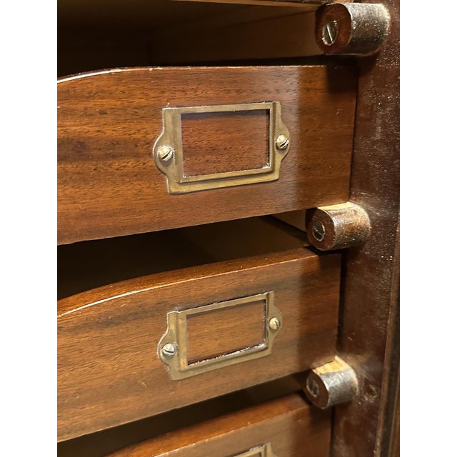 Vintage Roll-Top Filing Cabinet in Mahogany, 1930s For Sale - Image 4 of 12