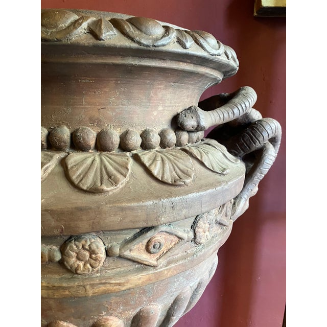 Large 17th Century Antique Terracotta Jardinière with Medusa Handle, Italy For Sale - Image 9 of 18