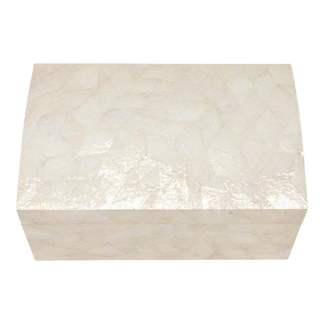 Mid 20th Century Large Dome Shape Mother of Pearl Decorated Jewelry Box or Small Truck For Sale