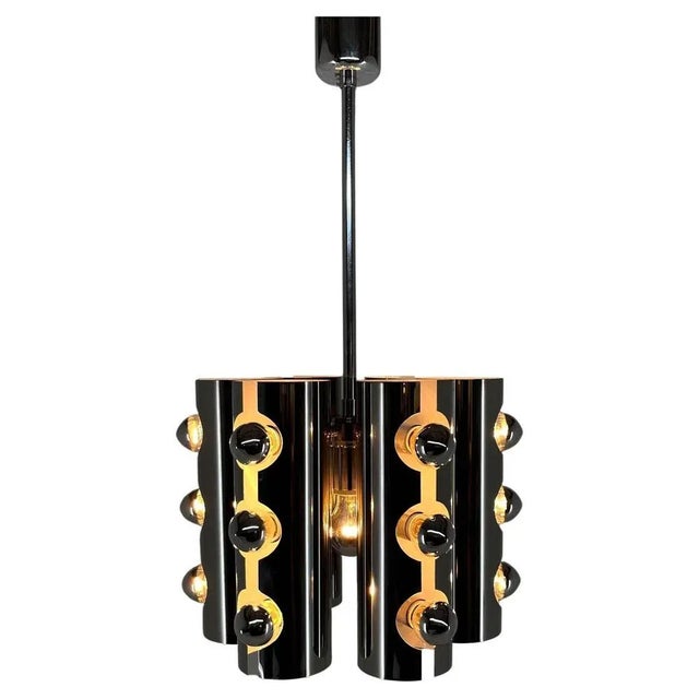 Italian Chrom Chandelier in the style of Gaetano Sciolari, 1960s For Sale - Image 13 of 13