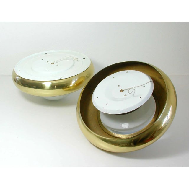 Mid-Century Modern Italian Brass and Glass Flush Mount from Valenti Luce For Sale - Image 10 of 11