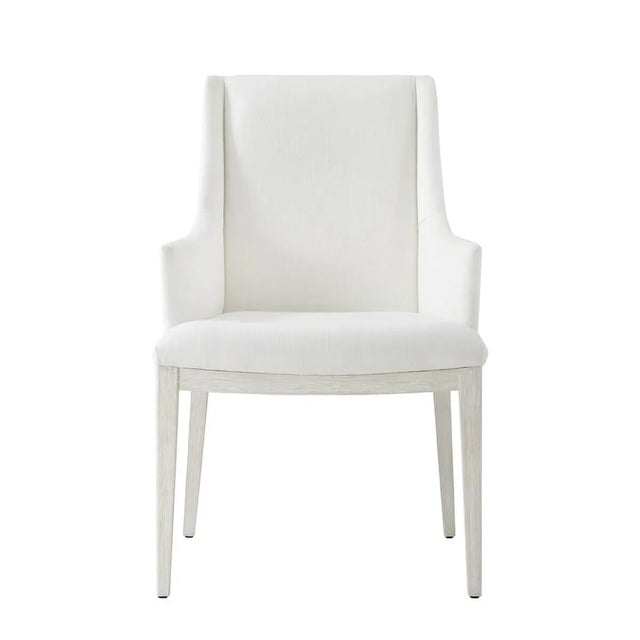 Modern White Dining Arm Chair For Sale - Image 4 of 9