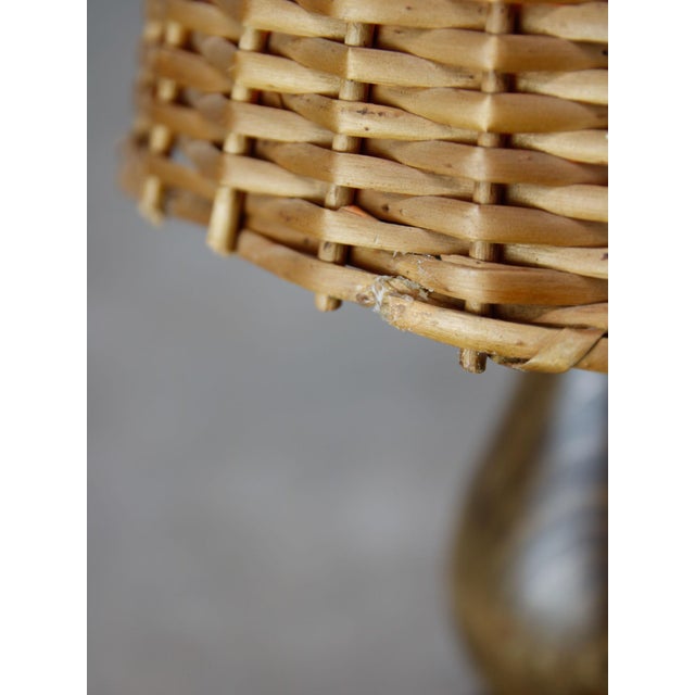 Vintage Italian Wicker Table Lamp For Sale - Image 9 of 12