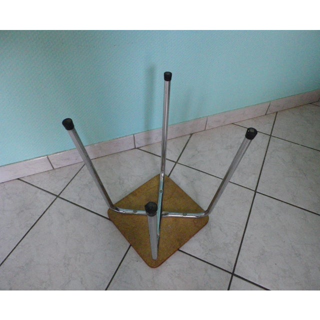Stool in Brown Formica and Chrome-Plated Metal, 1970s For Sale - Image 9 of 10
