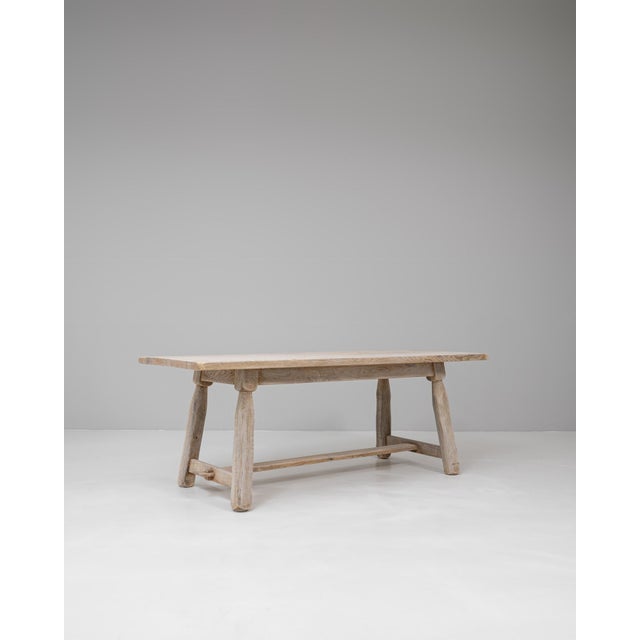 20th Century Belgian Oak Dining Table With Splayed Legs For Sale - Image 18 of 18