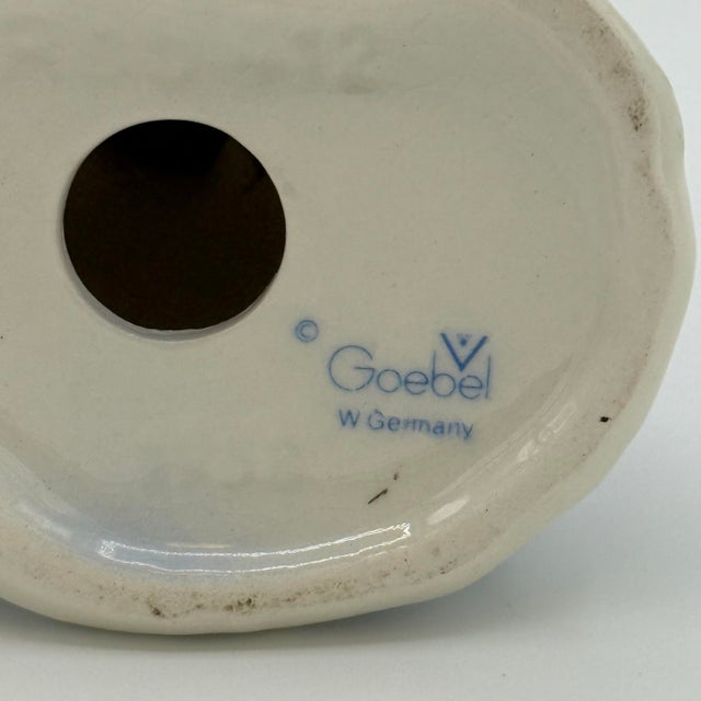 Ceramic Vintage 1950s Goebel West Germany Petite Angel With Lantern Figurine – Blue Coat Holiday Cherub For Sale - Image 7 of 10