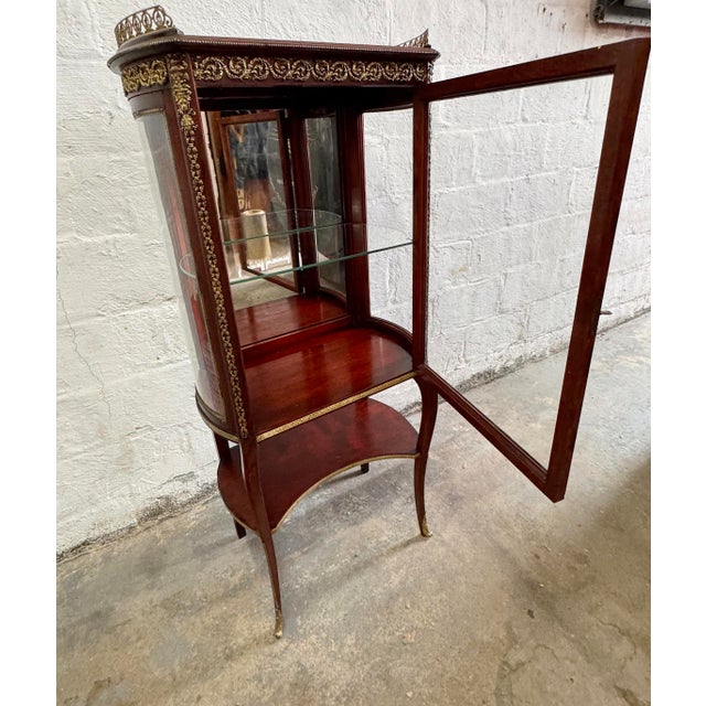 Early 20th Century Louis XV Style Gilt Metal Mounted Mahogany Vitrine For Sale - Image 15 of 18