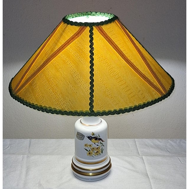 Vintage Belgian Table Lamp with White Porcelain Base, 1970s For Sale - Image 3 of 10