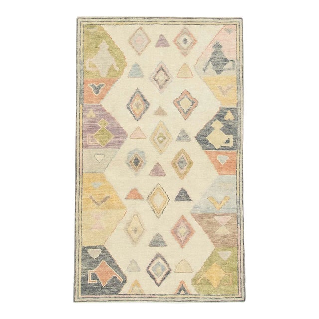 Modern Turkish Oushak Rug 2'10" x 4'10" For Sale