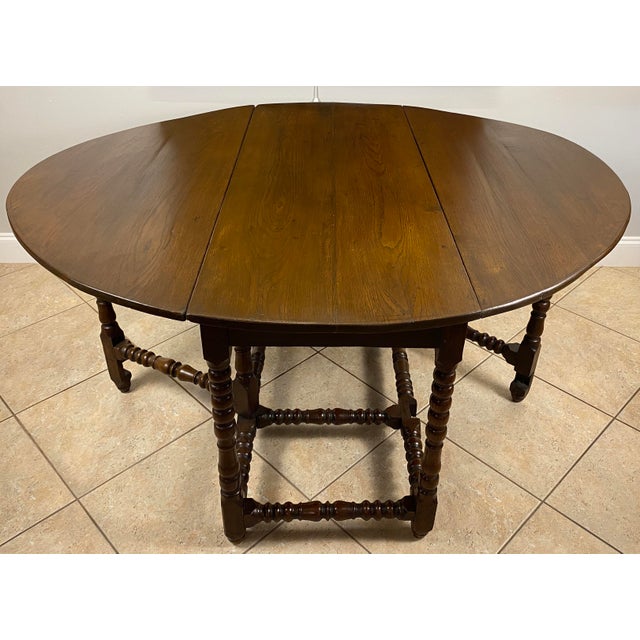 English William and Mary Gateleg Table Barley Twist Legs, 17th–Early 18th C. For Sale - Image 11 of 13