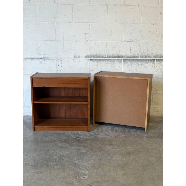 Wood Teak Nightstands Set of 2 With Open Shelves Danish Mid-Century Modern 1960s For Sale - Image 7 of 10