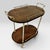 Animal Skin Mid-Century Modern Italian Serving Trolley Bar Cart in Lacquered Goatskin Parchment, 1960s For Sale - Image 7 of 18