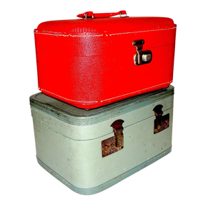 Mid-20th C. Antique Luggage - A Pair