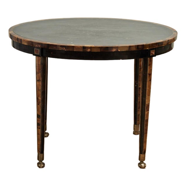 Vintage Oval Pen Shell Coffee Table by Maitland Smith For Sale