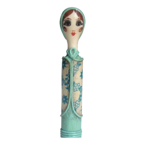 Vintage Figural Lady Cosmetic Lipstick Case Mexico Unsigned