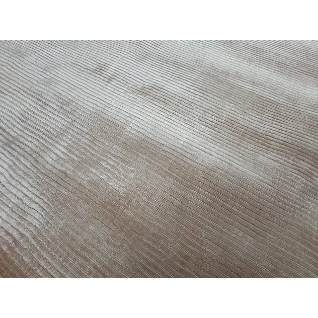 Rh Reeve Stripe Handwoven Rug — 6' × 9' Petal | 100% Tencel™ | Subtle Sheen & Texture For Sale - Image 17 of 18