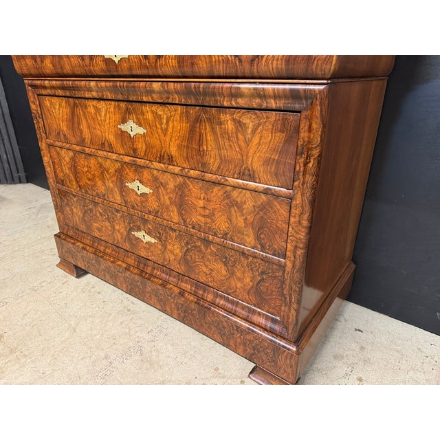 Antique Louis Philippe Commode in Burr Walnut, 1850 For Sale - Image 16 of 18