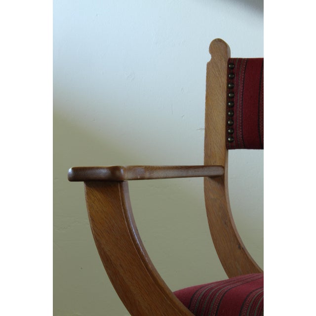 Vintage Brutalist Kurul Armchairs in Oak by Henning Kjærnulf, 1960s, Set of 2 For Sale - Image 11 of 18