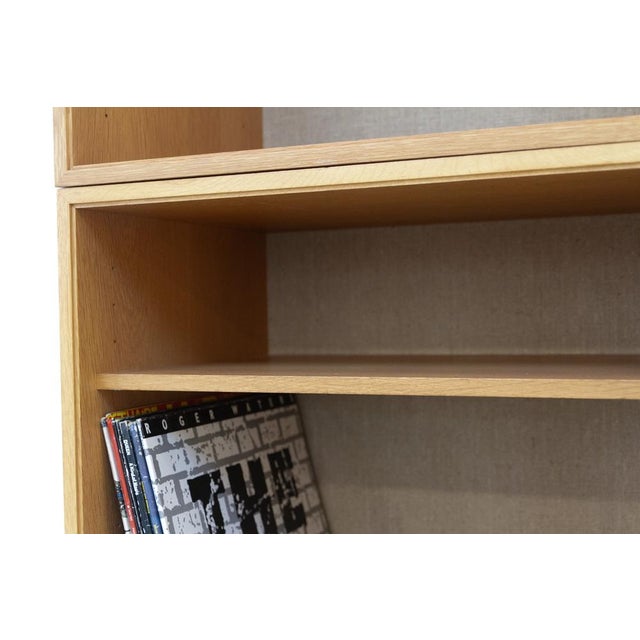 Danish Modern Modular Oak and Hessian Bookcase from HG, 1970s, Set of 6 For Sale - Image 17 of 18