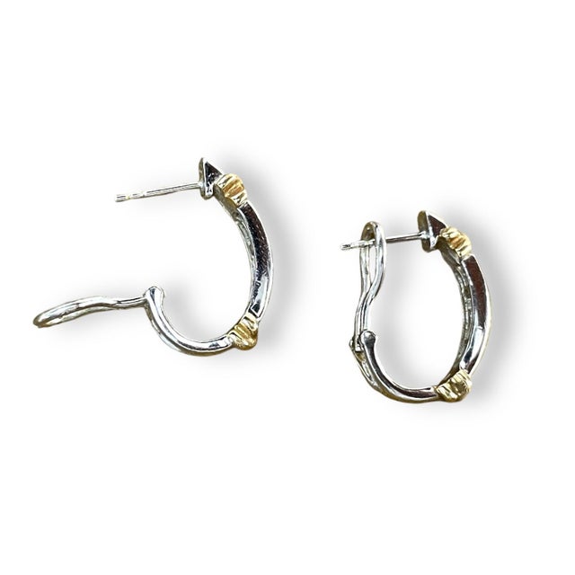 Radiant 10k White Gold Diamond Drop Earrings - 2 Pieces For Sale - Image 4 of 4