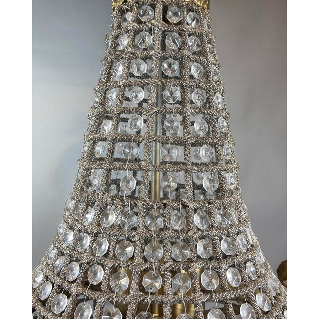 1960s French Louis XVI Charcoal Bronze Chandelier For Sale - Image 4 of 17