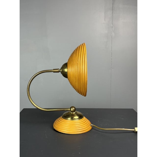 Mid-Century Pencil Reed Rattan Bamboo and Brass Wall Sconce, Italy, 1970s For Sale - Image 11 of 14