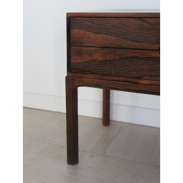 Brown Scandinavian Dark Wood Bedside Tables by Kai Kristiansen for Aksel Kjiersgaard, Denmark, 1960s, Set of 2 For Sale - Image 8 of 17