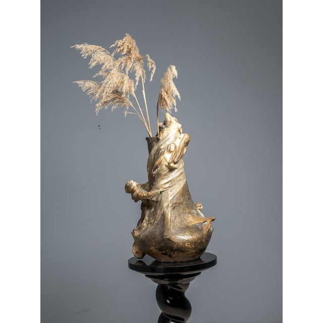 Baroque Flower Pedestal in Walnut, Central Europe, 1920s For Sale - Image 4 of 9