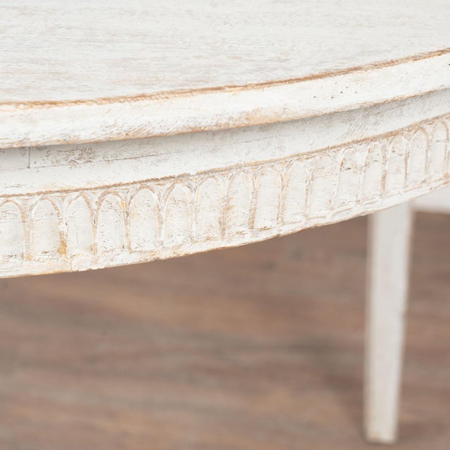 Wood 19th Century Swedish White Demi Lune Console Tables For Sale - Image 7 of 12