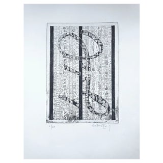 Isidore Isou, Lettrist Composition, 1980s, Original Etching For Sale