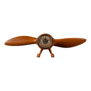 Vintage Figural Wooden Propellor Clock by Howard
