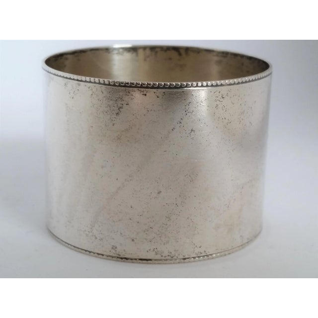 1920s Antique Sterling Silver Hand-Engraved Napkin Ring – Floral Motif & Ahw Monogram For Sale - Image 5 of 9