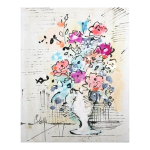 Vase With Flowers (Purple and Pink), Charles Cobelle